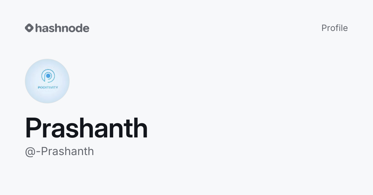 Prashanth (@-Prashanth) | Hashnode