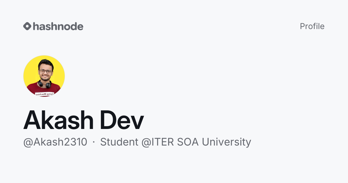 Akash Dev (@Akash2310) | Hashnode