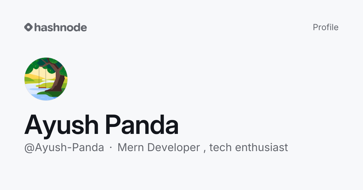 Ayush Panda (@Ayush-Panda) | Hashnode