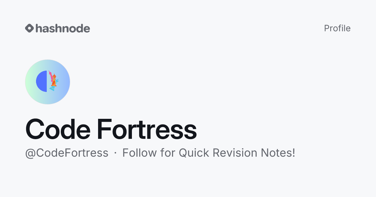 Code Fortress (@CodeFortress) | Hashnode