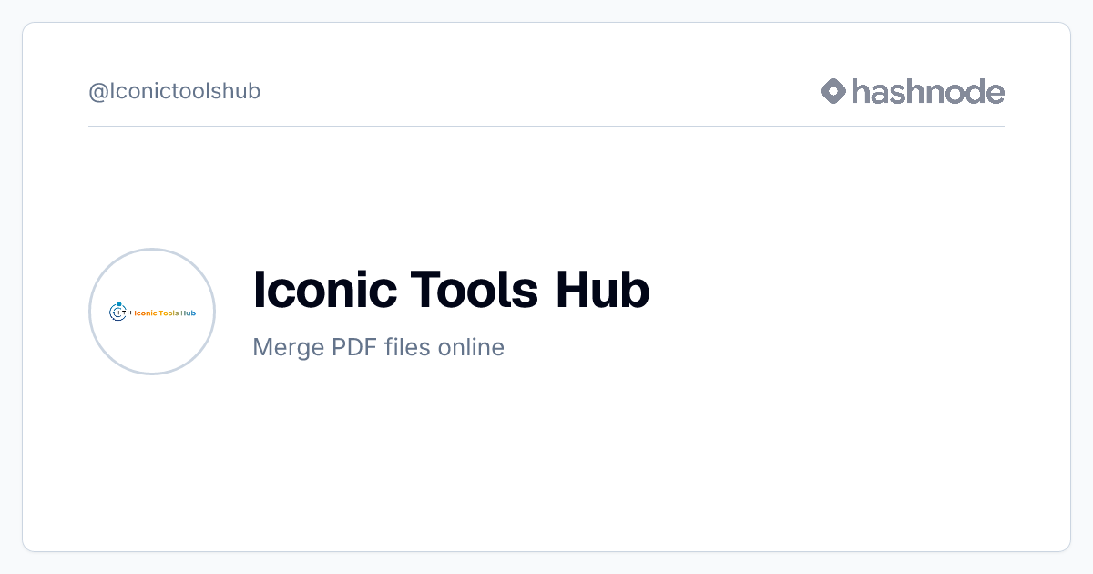 Iconic Tools Hub (@Iconictoolshub) | Hashnode