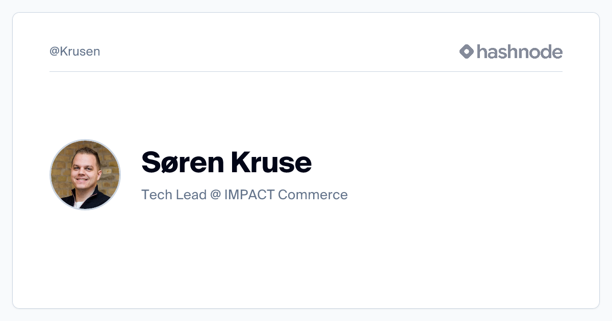 Søren Kruse (@Krusen) | Hashnode
