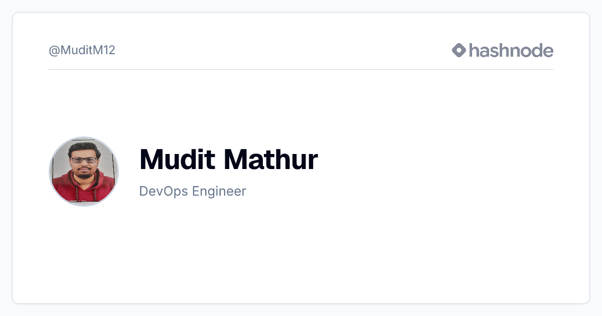 Mudit Mathur (@MuditM12) | Hashnode