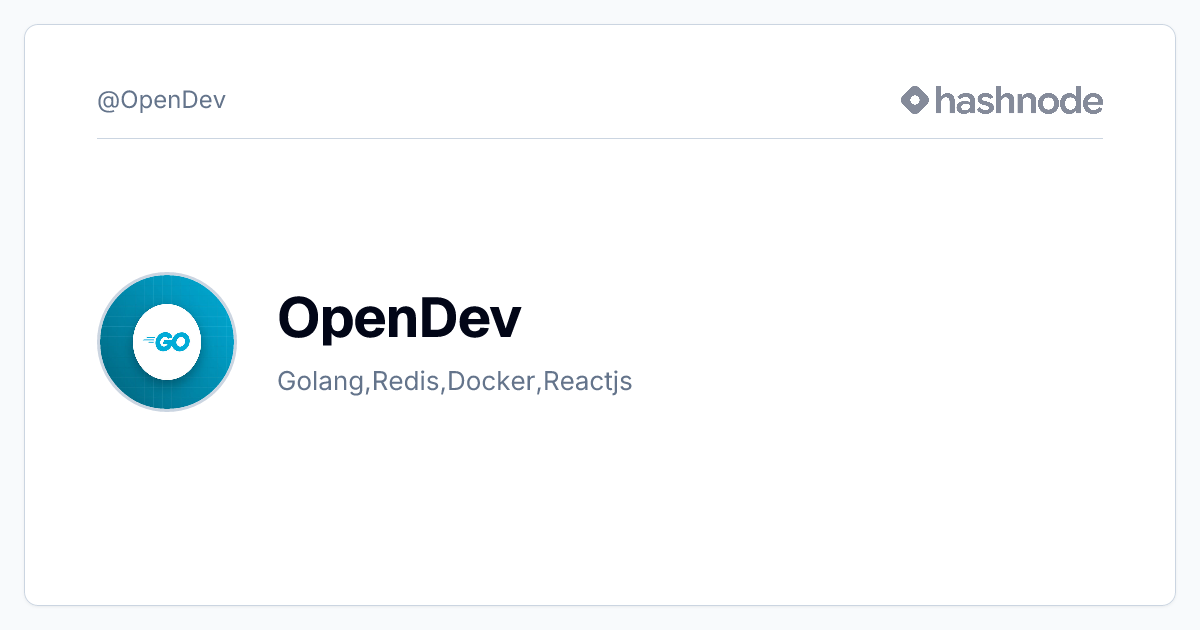 OpenDev (@OpenDev) | Hashnode