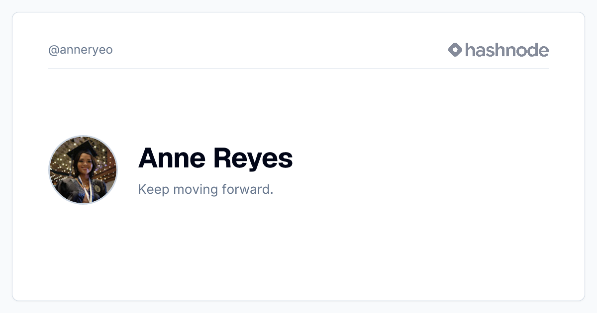 Anne Reyes (@anneryeo) | Hashnode