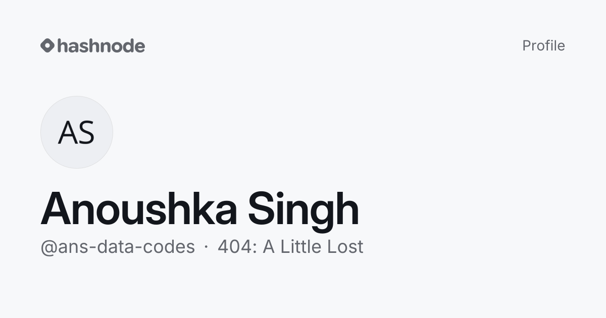 Anoushka Singh (@ans-data-codes) | Hashnode