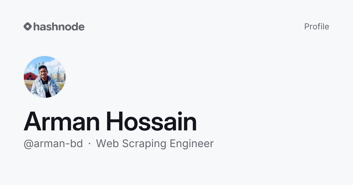 Arman Hossain (@arman-bd) | Hashnode