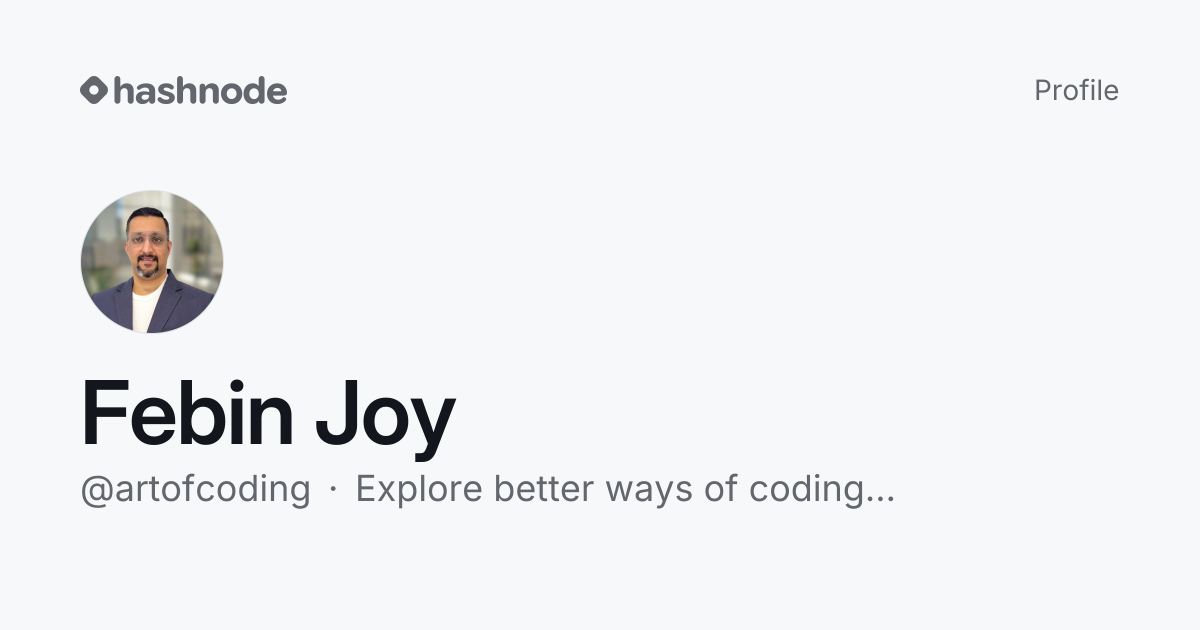 Febin Joy (@artofcoding) | Hashnode