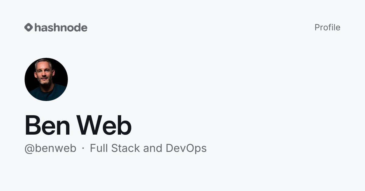 Ben Web (@benweb) | Hashnode