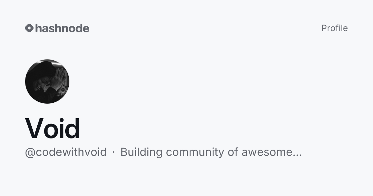 Void (@codewithvoid) | Hashnode