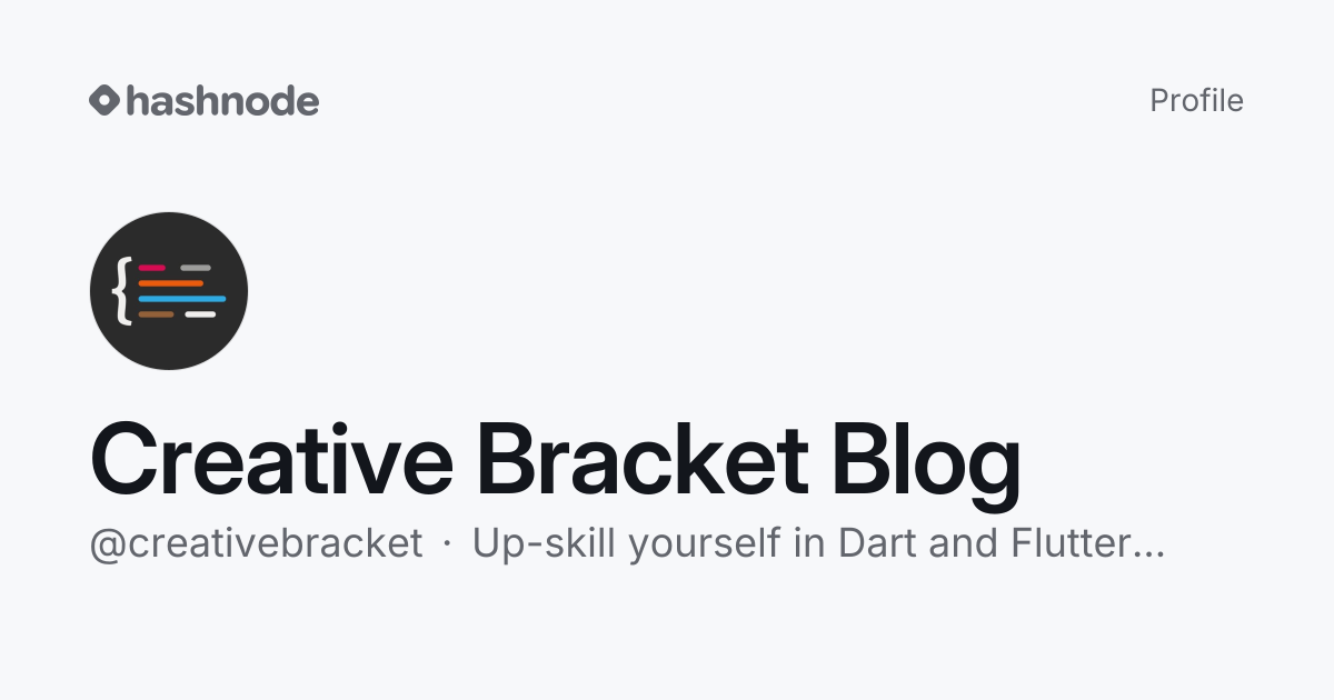 Creative Bracket Blog (@creativebracket) | Hashnode