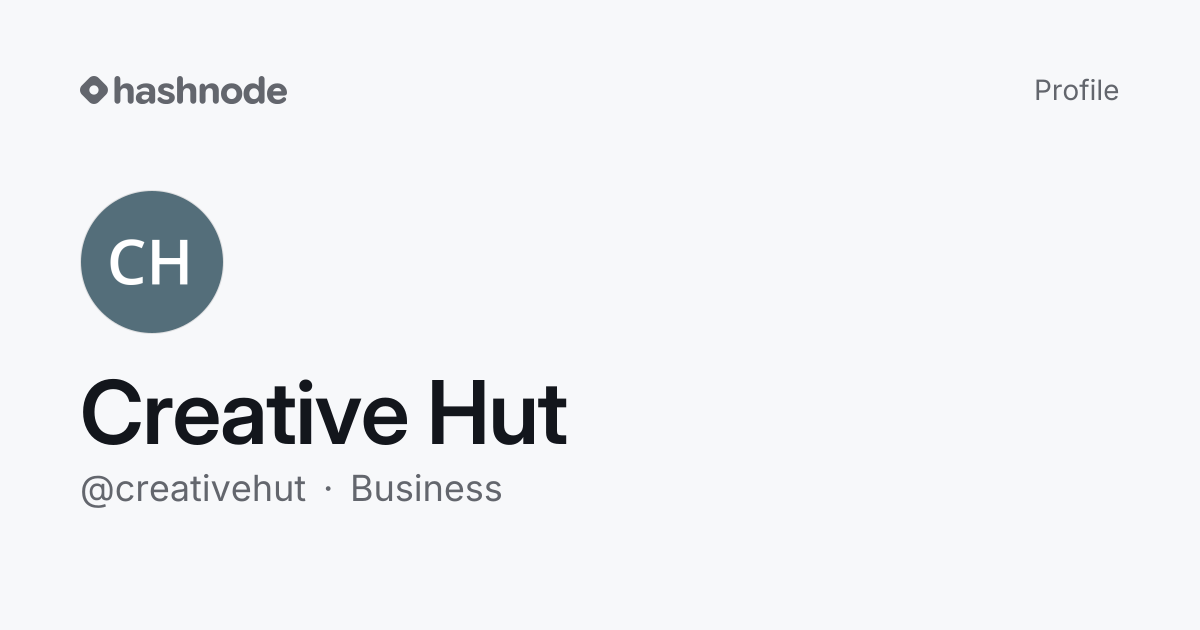 Creative Hut (@creativehut) | Hashnode