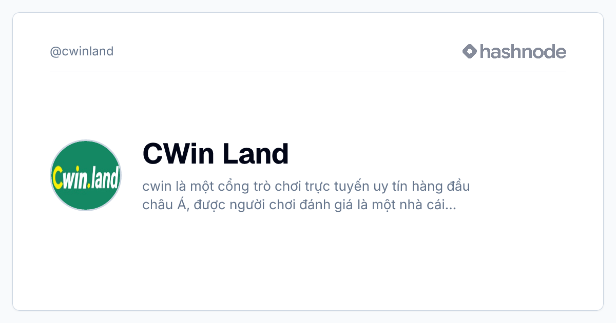 CWin Land (@cwinland) | Hashnode