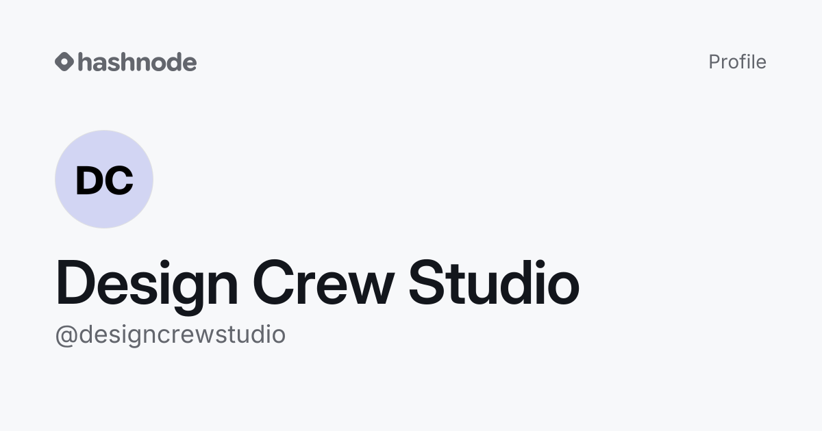 Design Crew Studio (@designcrewstudio) | Hashnode