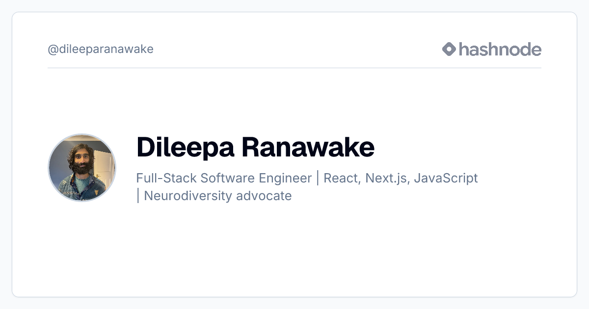 Dileepa Ranawake (@dileeparanawake) | Hashnode
