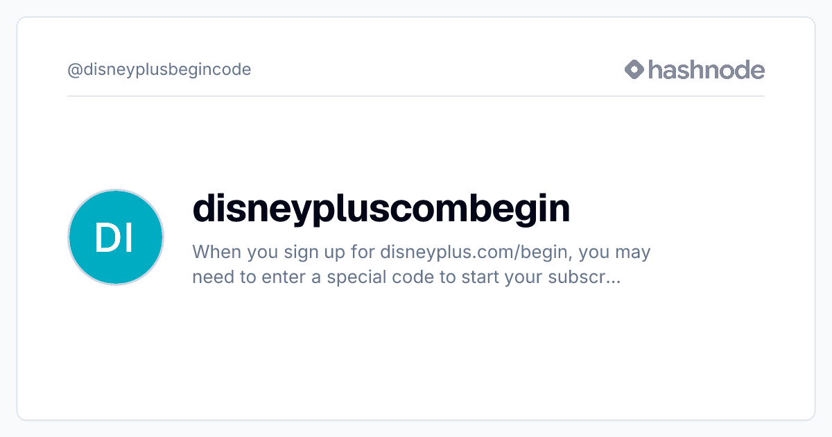 disneypluscombegin (@disneyplusbegincode) | Hashnode