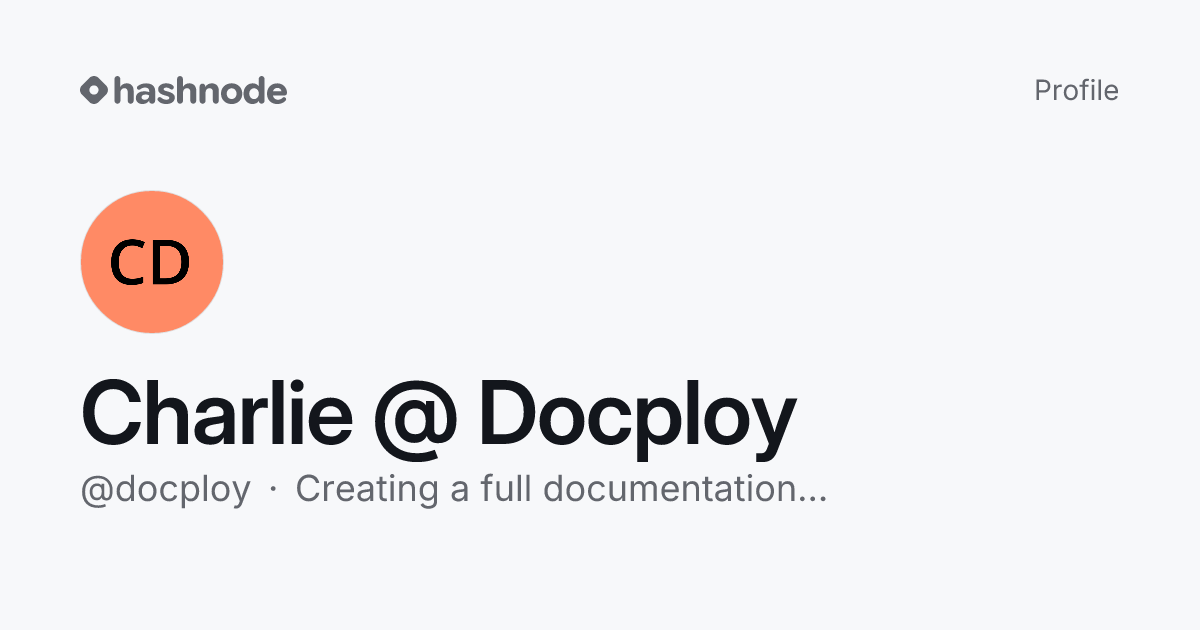 Charlie @ Docploy (@docploy) | Hashnode