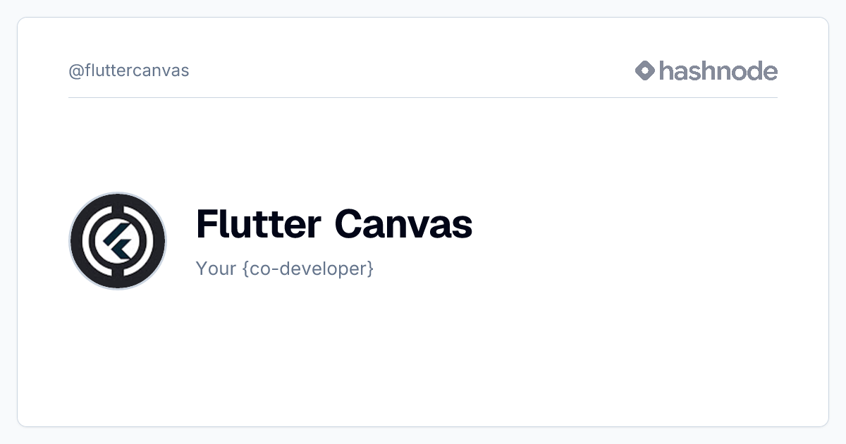 Flutter Canvas (@fluttercanvas) | Hashnode