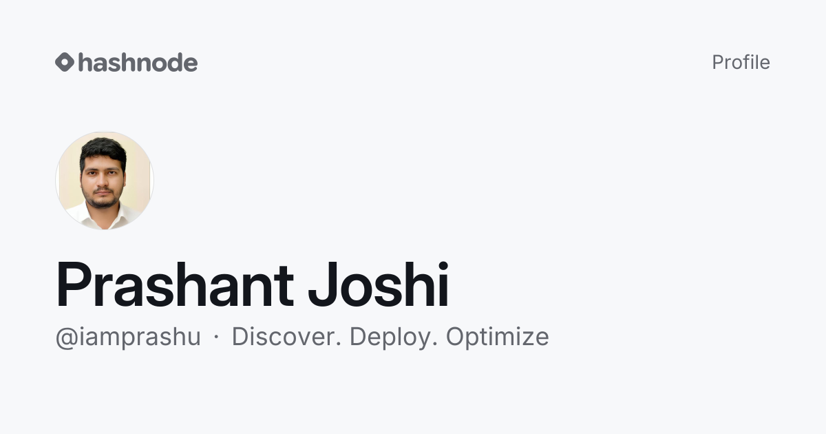Prashant Joshi (@iamprashu) | Hashnode