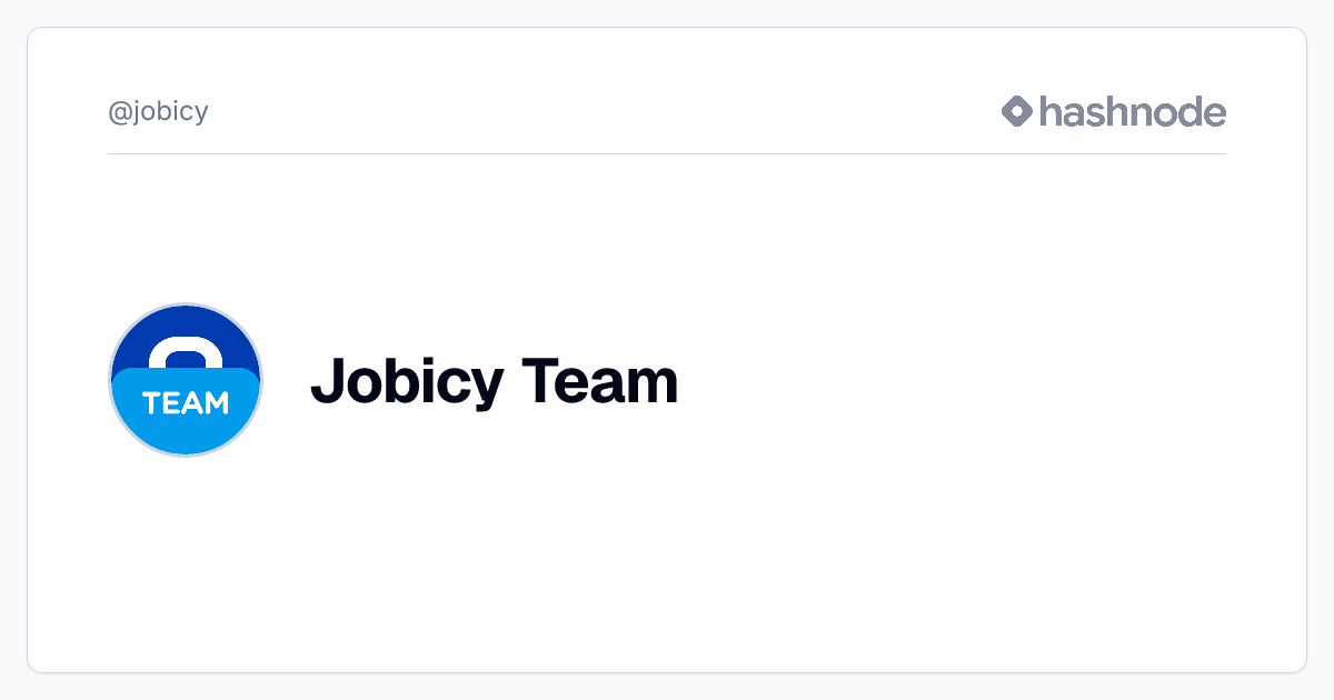 Jobicy Team (@jobicy) | Hashnode