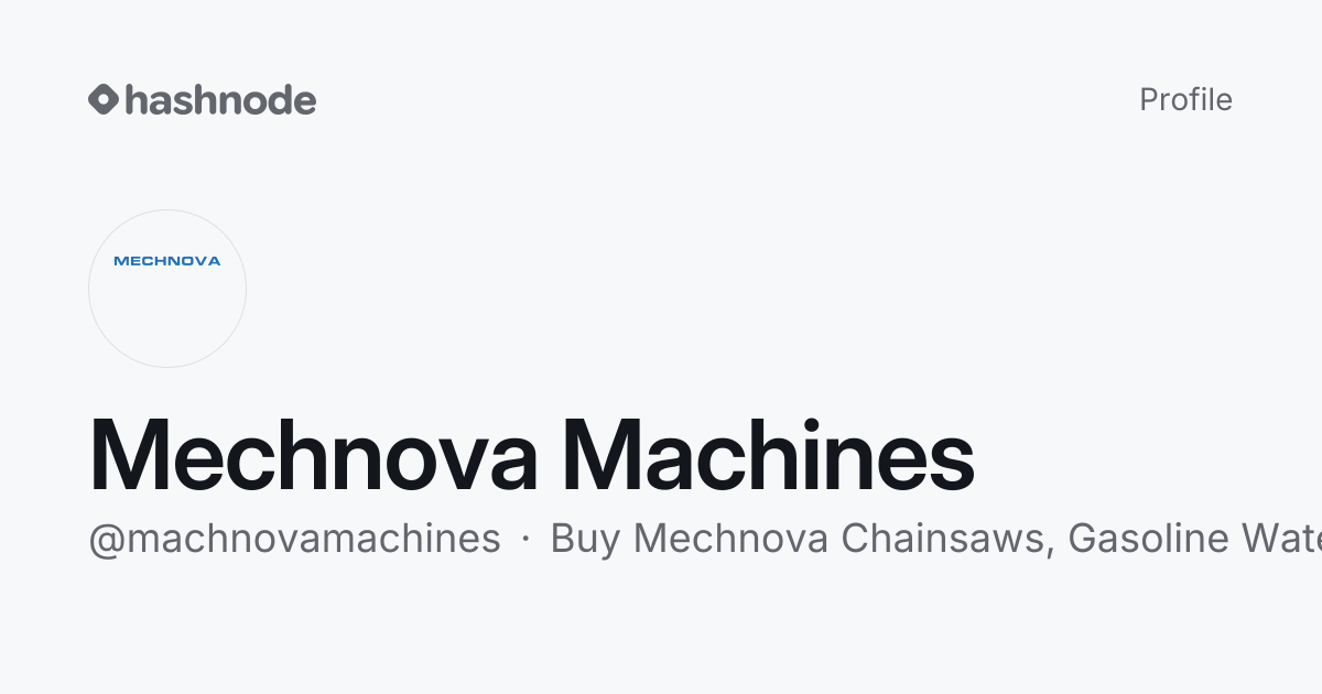 Mechnova Machines (@machnovamachines) | Hashnode