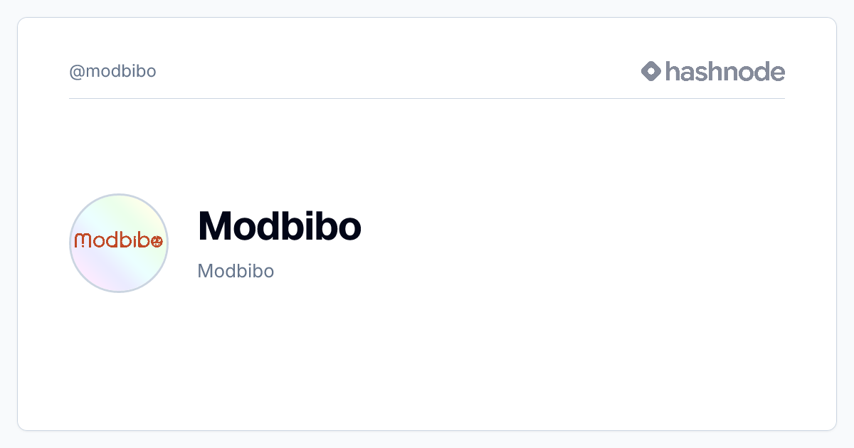 Modbibo (@modbibo) | Hashnode