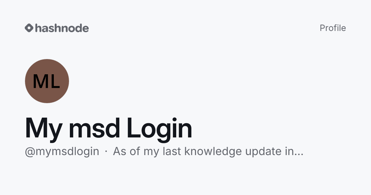 My msd Login (@mymsdlogin) | Hashnode