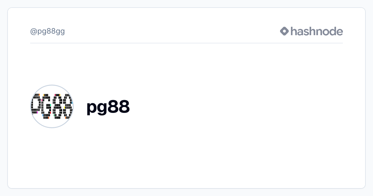 pg88 (@pg88gg) | Hashnode