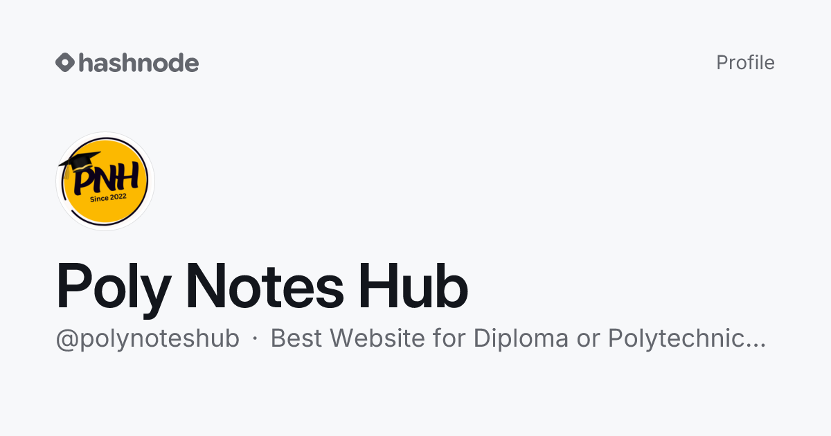 Poly Notes Hub (@polynoteshub) | Hashnode