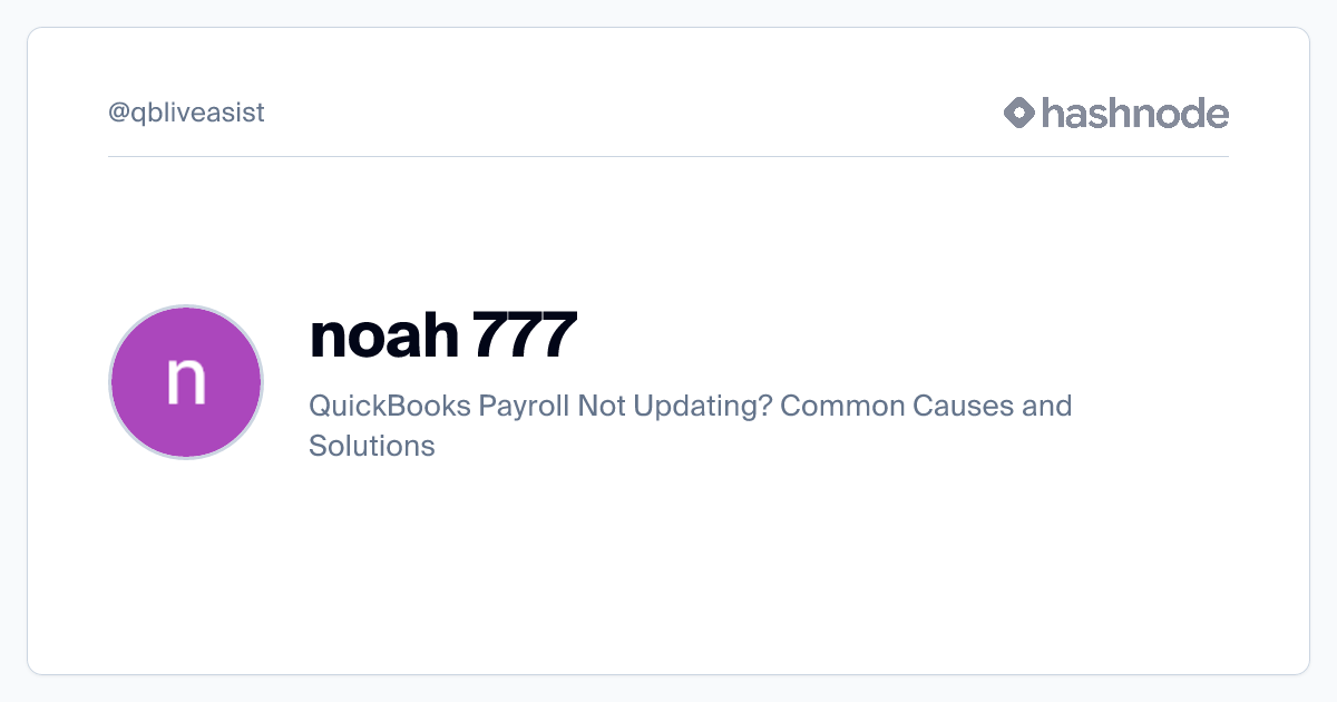 noah 777 (@qbliveasist) | Hashnode