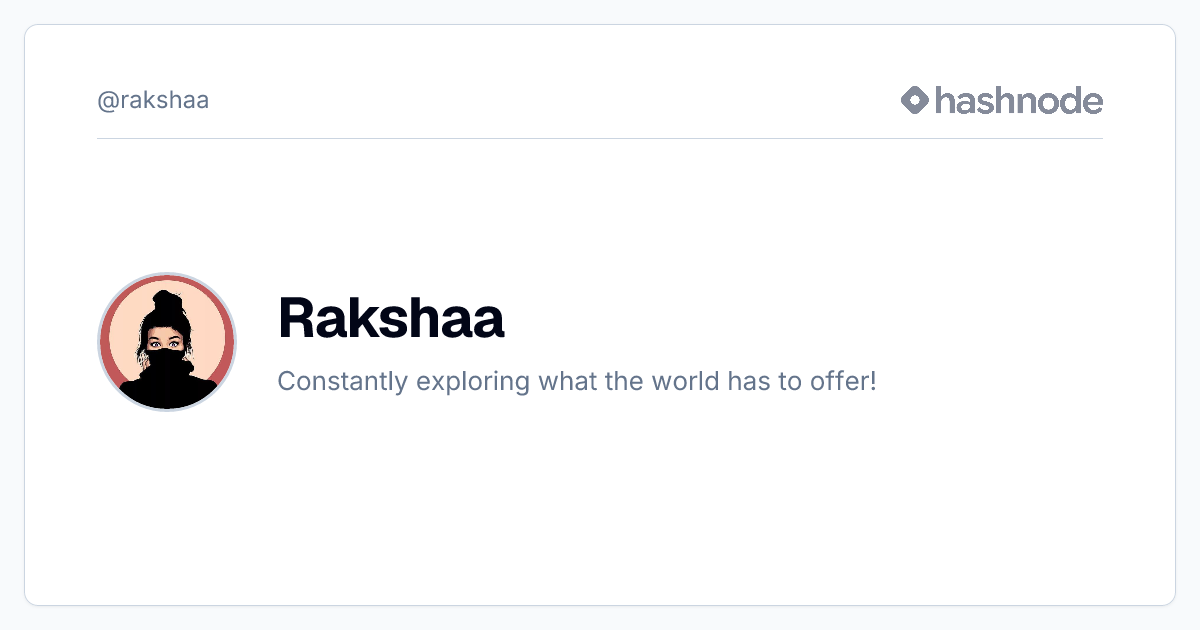 Rakshaa (@rakshaa) | Hashnode