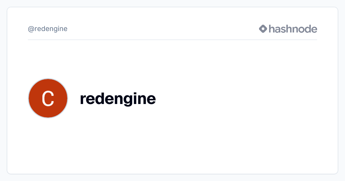 redengine (@redengine) | Hashnode