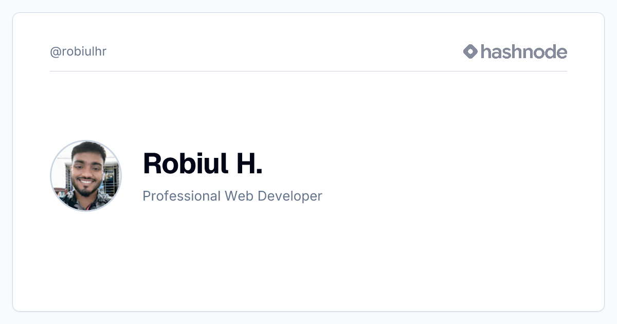 Robiul H. (@robiulhr) | Hashnode