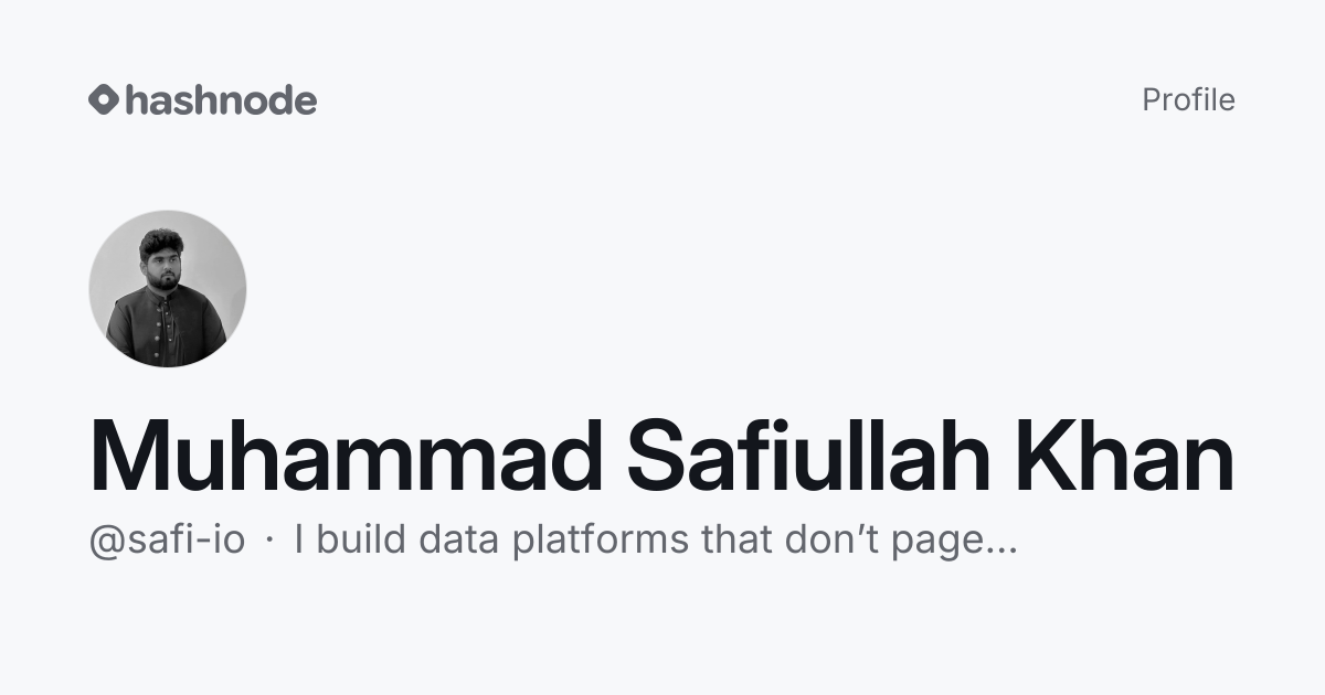 Muhammad Safiullah Khan (@safi-io) | Hashnode