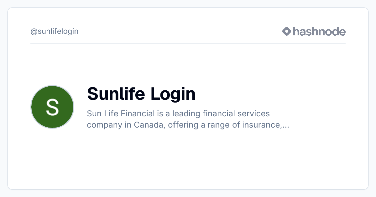 Sunlife Login (@sunlifelogin) | Hashnode