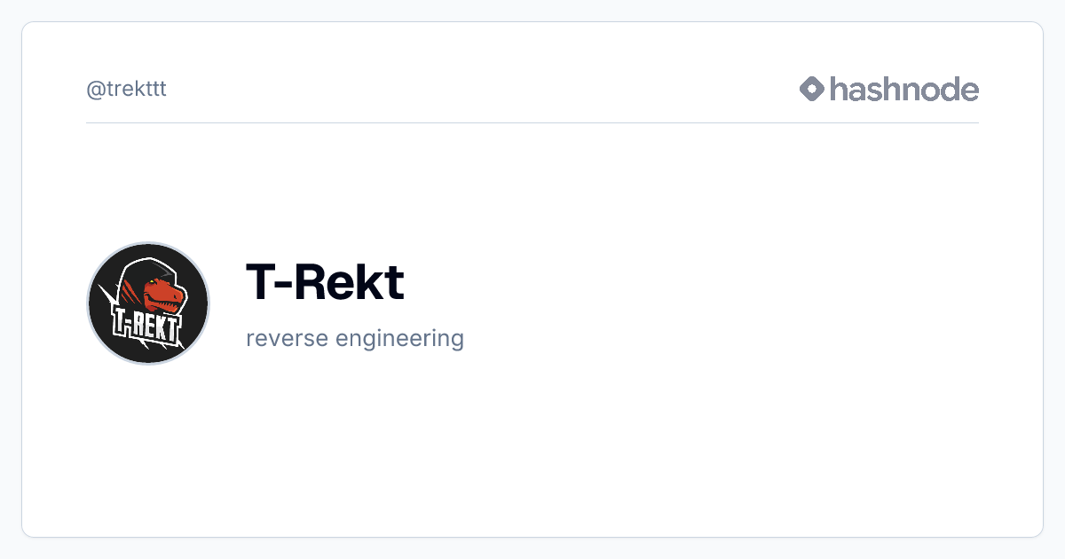 T-Rekt (@trekttt) | Hashnode