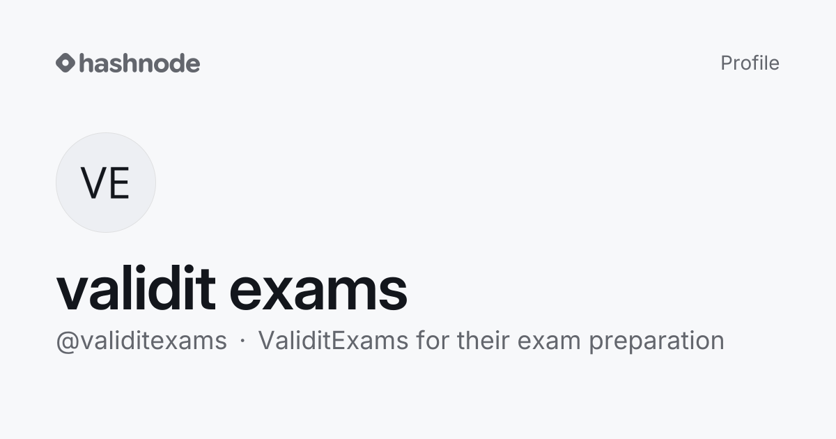 validit exams (@validitexams) | Hashnode