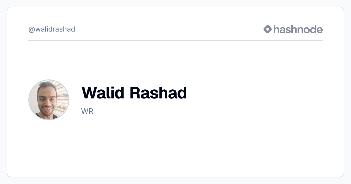 Walid Rashad (@walidrashad) | Hashnode