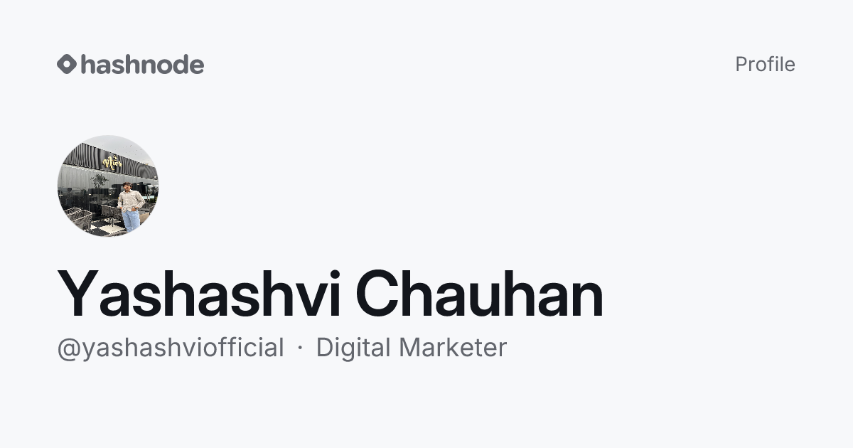 Yashashvi Chauhan (@yashashviofficial) | Hashnode