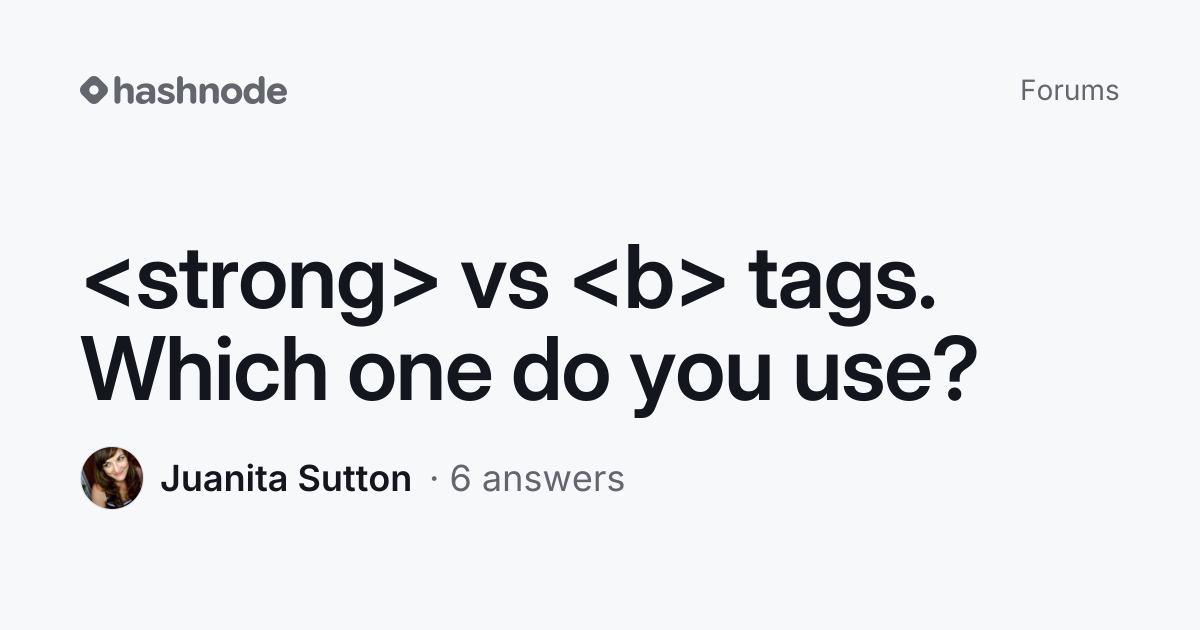 vs tags. Which one do you use? | Hashnode
