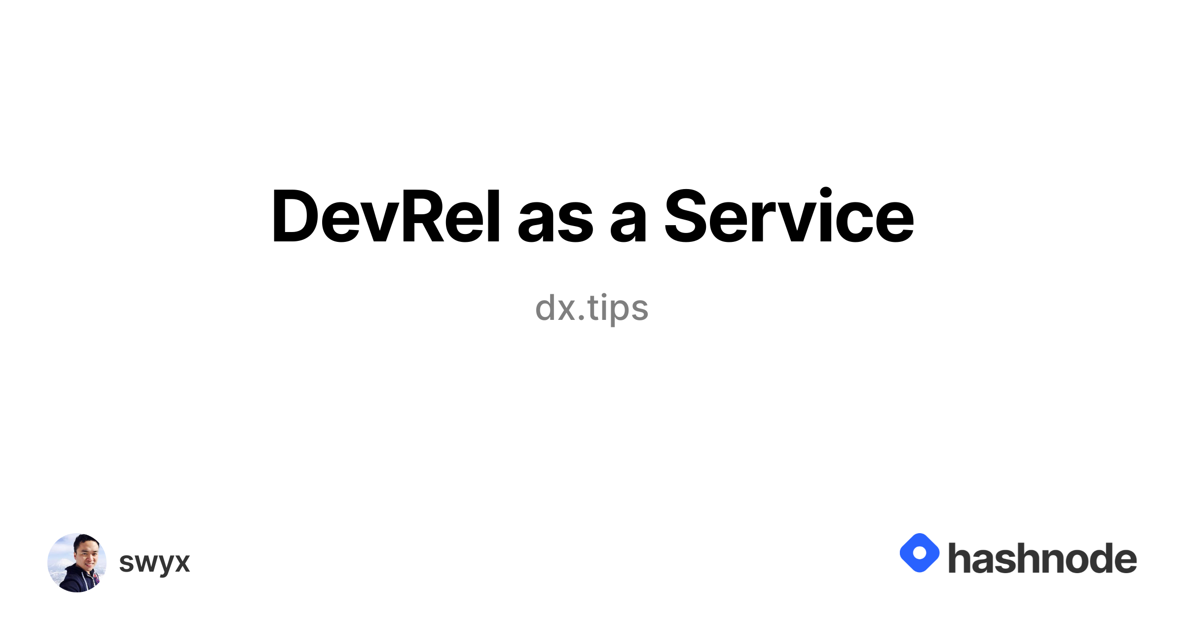 One of my favorite jokes about DevRel is that the First Commandment of DevRel seems to be, upon getting the job, you must then immediately turn around