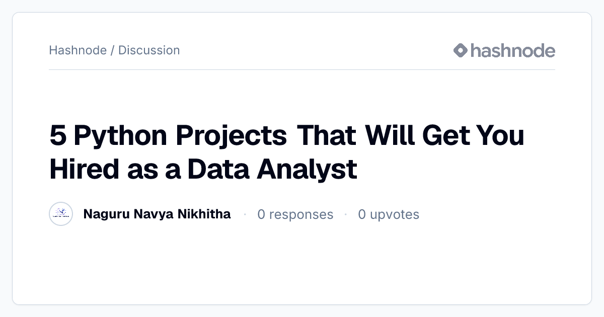 Discussion on "5 Python Projects That Will Get You Hired as a Data ...