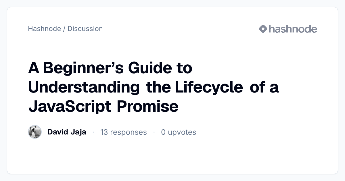 Discussion on "A Beginner’s Guide to Understanding the Lifecycle of a ...