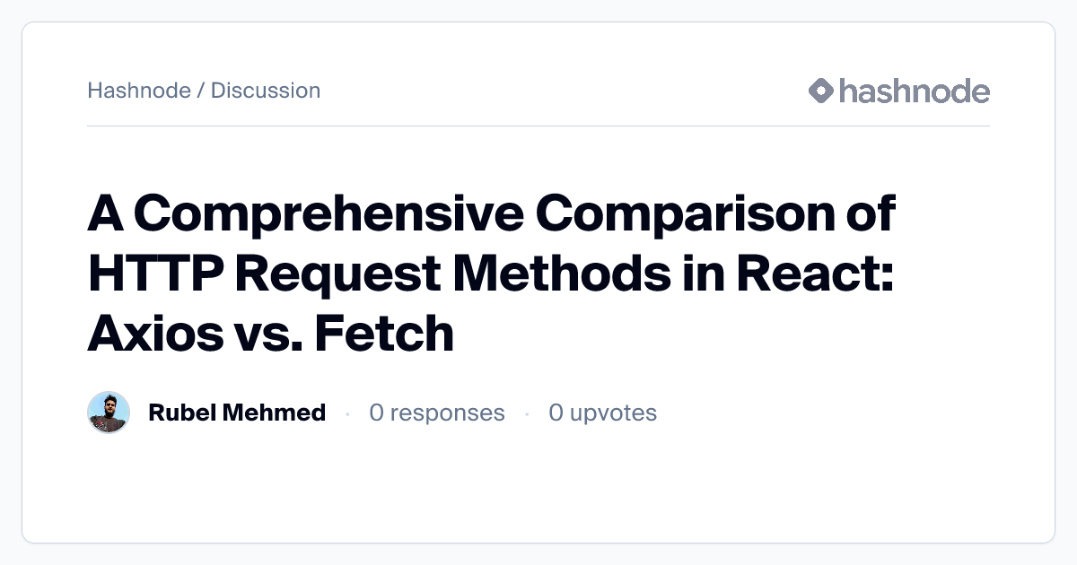 Discussion on "A Comprehensive Comparison of HTTP Request Methods in ...