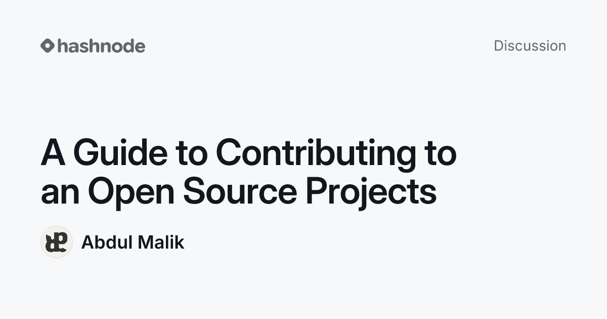 Discussion on "A Guide to Contributing to an Open Source Projects ...