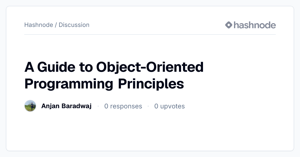 Discussion on "A Guide to Object-Oriented Programming Principles ...