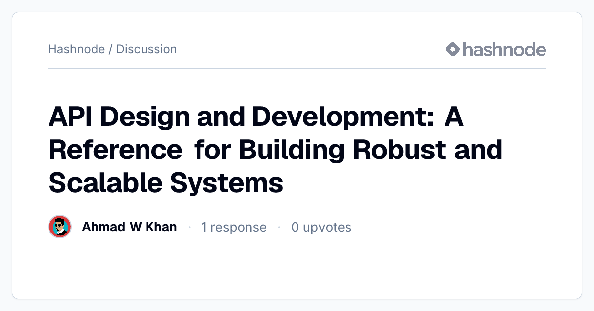 Discussion on "API Design and Development: A Reference for Building ...