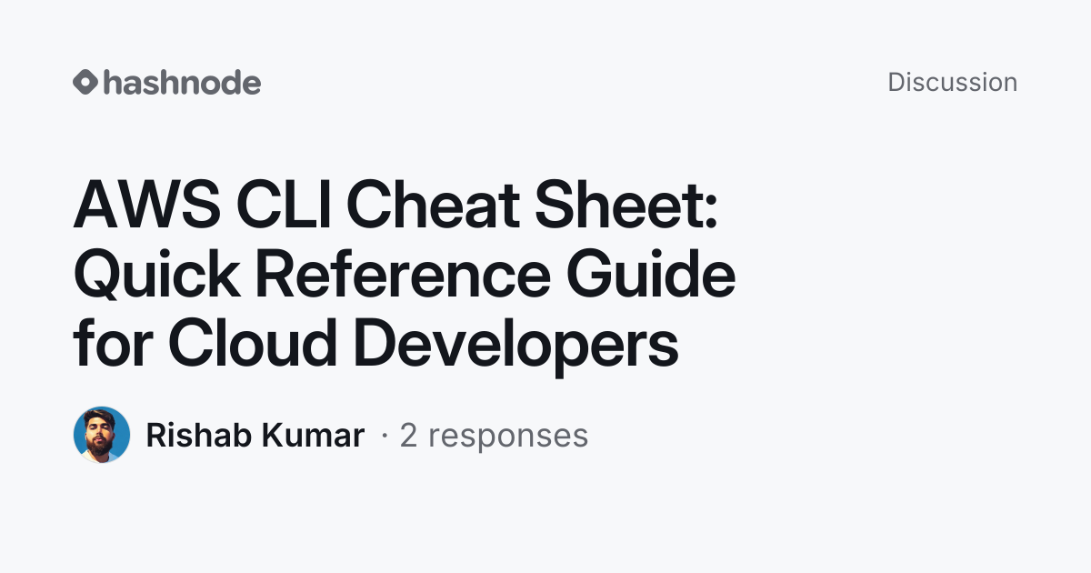 Discussion on "AWS CLI Cheat Sheet: Quick Reference Guide for Cloud ...