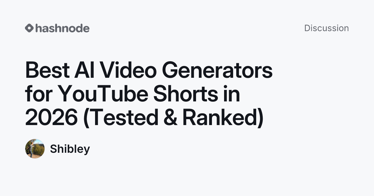 Discussion on "Best AI Video Generators for YouTube Shorts in 2026 ...