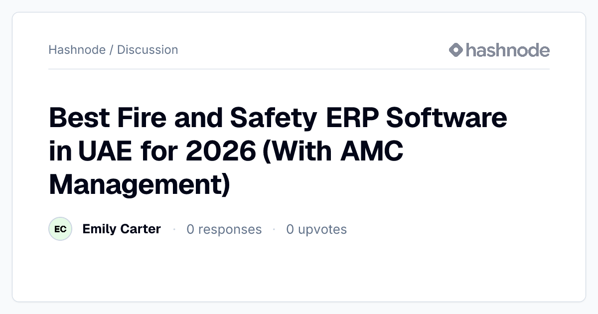 Discussion on "Best Fire and Safety ERP Software in UAE for 2026 (With ...